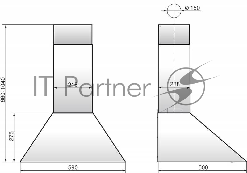 Вытяжка каминная Elikor Silver Storm 60H-650-ПЗЛ серебристый, управление: ползунковое (1 мотор)
