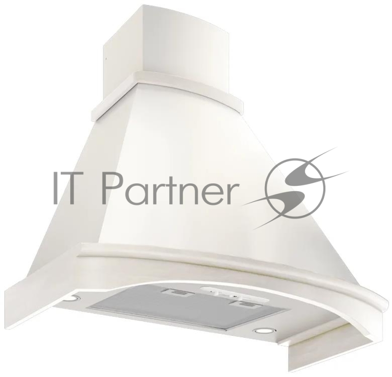 Встраиваемая вытяжка Elikor Ротонда 90П-650-П3Д бежевый/дуб бел+патина