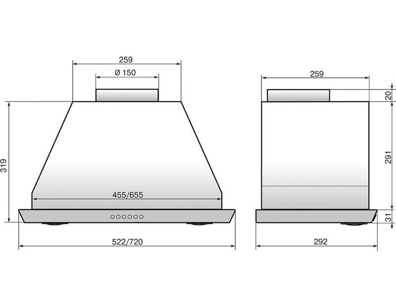 Вытяжка полновстраиваемая Эликор Врезной блок S4 72Н-700-Э4Д нержавеющая сталь