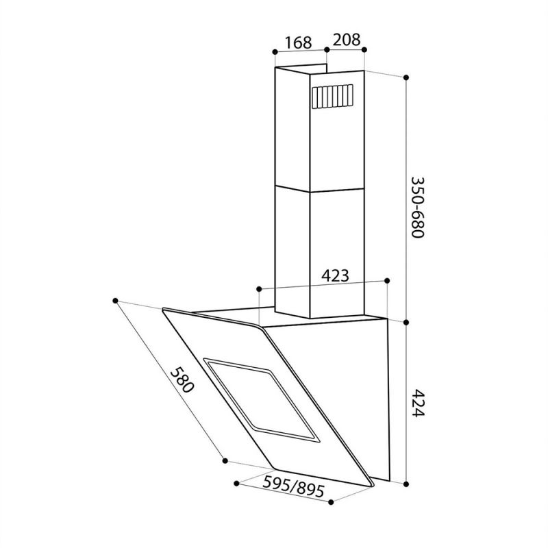 Наклонная кухонная вытяжка Lex Luna 600 белый