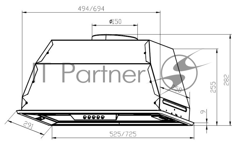 Вытяжка встраиваемая Lex GS Bloc P 900 черный управление: кнопочное (1 мотор)