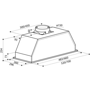 Вытяжка встраиваемая Lex GS Bloc 900 нержавеющая сталь управление: кнопочное (1 мотор)