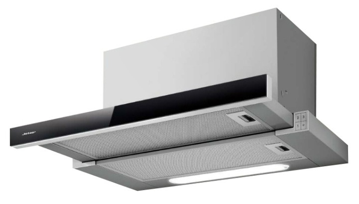 Вытяжка встраиваемая Jet Air Betta 60/GR/BK GL серый, управление: кнопочное (1 мотор)