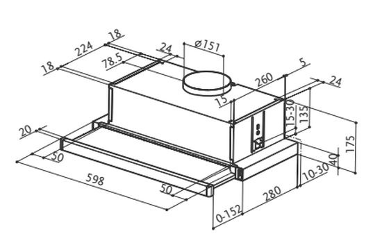 Вытяжка встраиваемая Faber Flexa GLASS M6 BK A60 черный управление: ползунковое (1 мотор)
