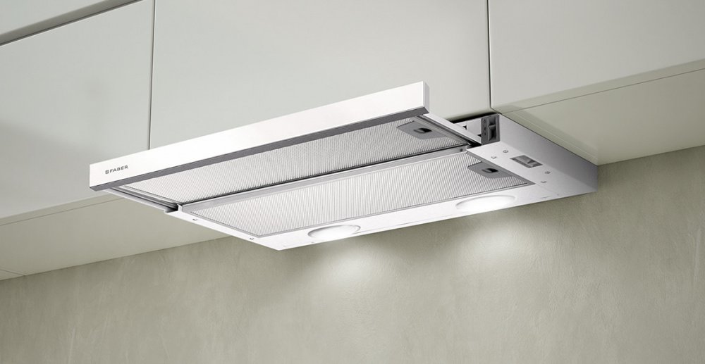 Вытяжка встраиваемая Faber Flexa GLASS M6 W A60 белый управление: ползунковое (1 мотор)