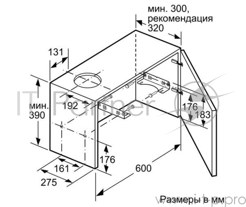 Встраиваемая вытяжка Bosch DFM064W51 серебристый