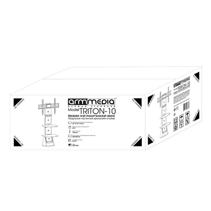 Подставка для телевизора Arm Media Triton-10 светло-серый 32-70 макс.40кг настенный фиксированный