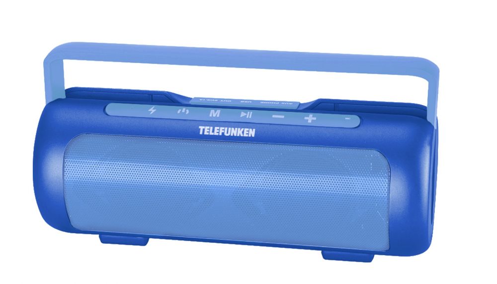Аудиомагнитола Telefunken TF-PS1231B синий 4Вт/MP3/BT/microSD