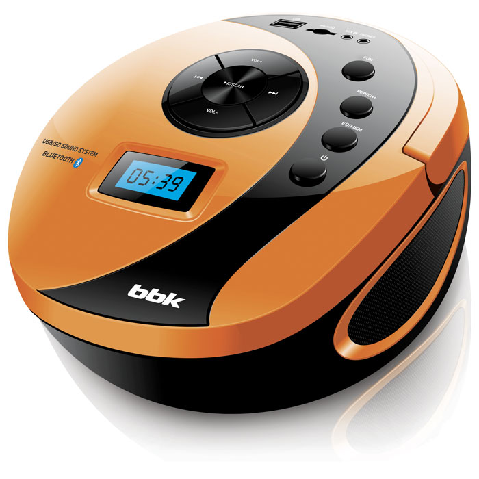 Магнитола BBK BS10BT черный/оранжевый