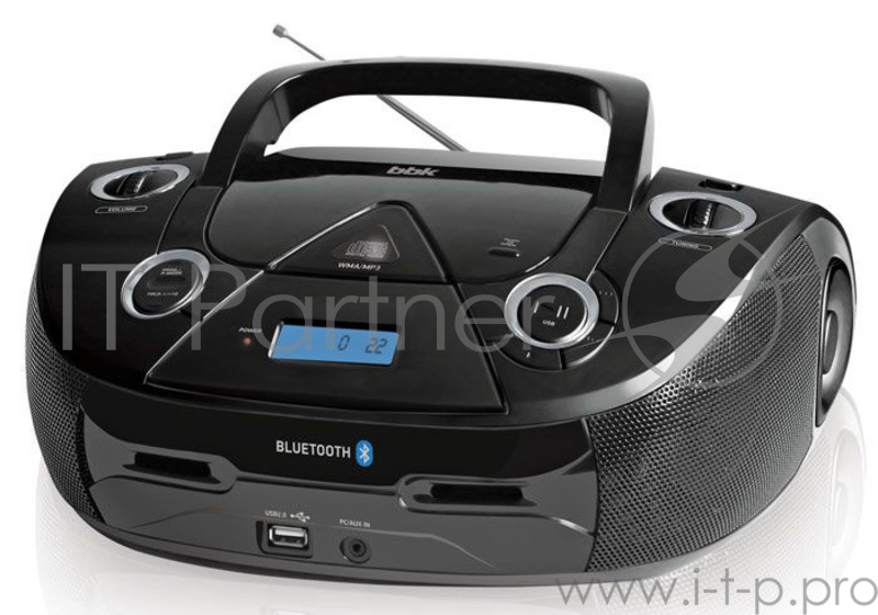 Аудиомагнитола BBK BX318BT черный 5Вт/CD/CDRW/MP3/FM(dig)/USB/BT