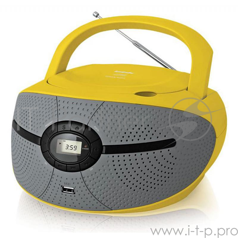 Аудиомагнитола BBK BX195U желтый 2Вт/CD/CDRW/MP3/FM(dig)/USB