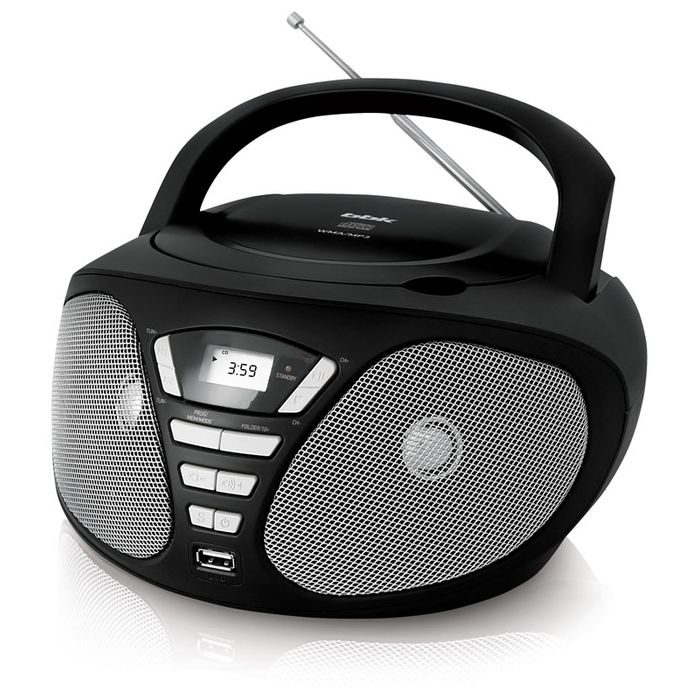 Аудиомагнитола BBK BX180U черный/серый 2Вт/CD/CDRW/MP3/FM(dig)/USB