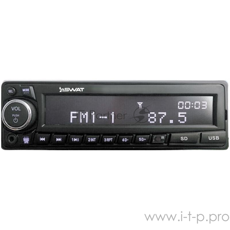 Автомагнитола Swat MEX-3007UBW 1DIN 4x50Вт