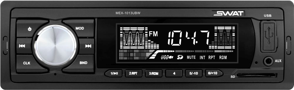 Автомагнитола Swat MEX-1013UBW 1DIN 2x35Вт
