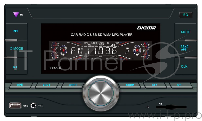 Автомагнитола Digma DCR-550 2DIN 4x50Вт