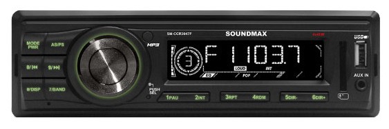 Автомагнитола Soundmax SM-CCR3047F 1DIN 4x45Вт