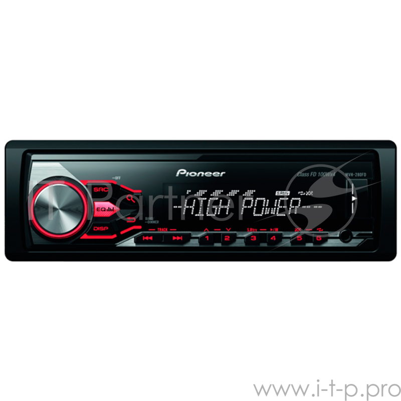 Автомагнитола Pioneer MVH-280FD 1DIN 4x100Вт