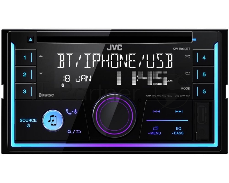 Автомагнитола JVC KW-R930BT 2DIN 4x50Вт