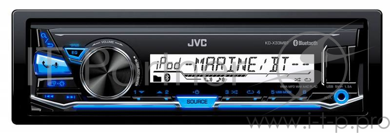 Автомагнитола JVC KD-X33MBT 1DIN 4x50Вт