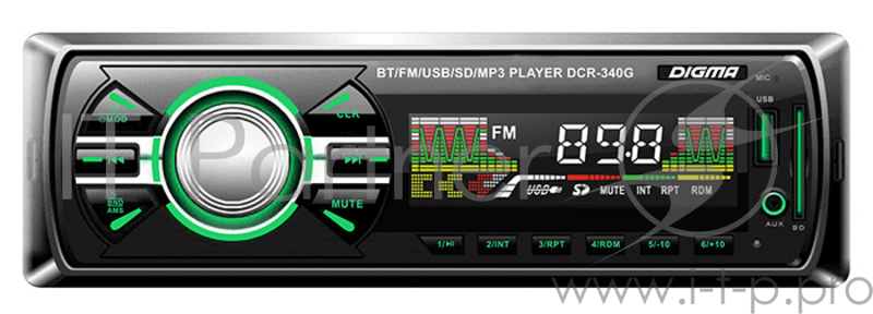 Автомагнитола Digma DCR-340G 1DIN 4x45Вт