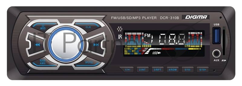 Автомагнитола Digma DCR-310B 1DIN 4x45Вт