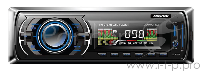 Автомагнитола Digma DCR-320B 1DIN 4x45Вт