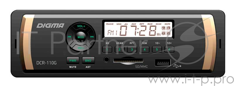 Автомагнитола Digma DCR-110G 1DIN 4x45Вт