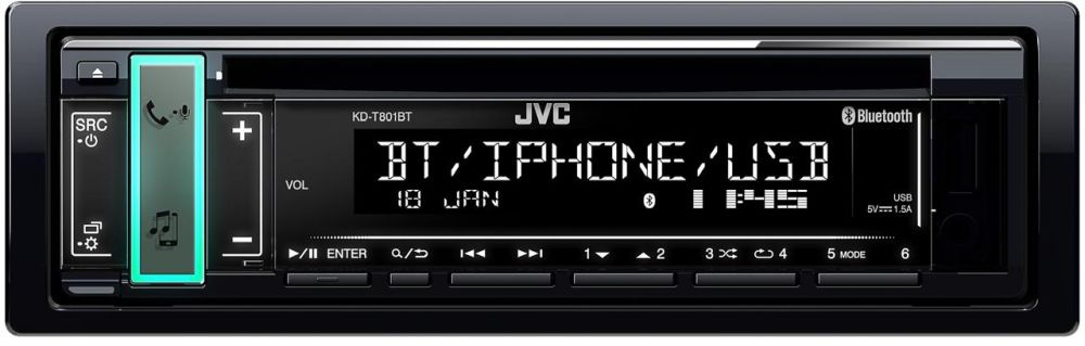 Автомагнитола CD JVC KD-T801BT 1DIN 4x50Вт