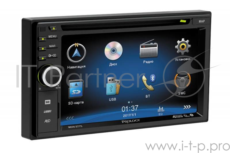 Автомагнитола CD DVD Prology MDN-2775 2DIN 4x55Вт ПО:Navitel