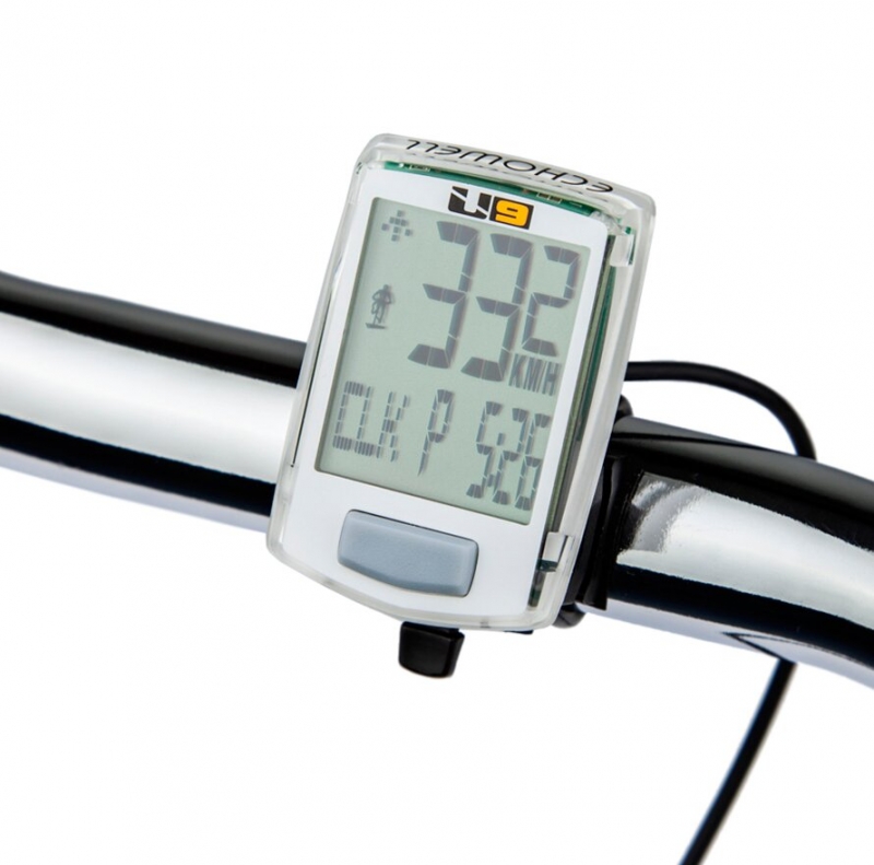 Велокомпьютер U9, 9 функций Белый