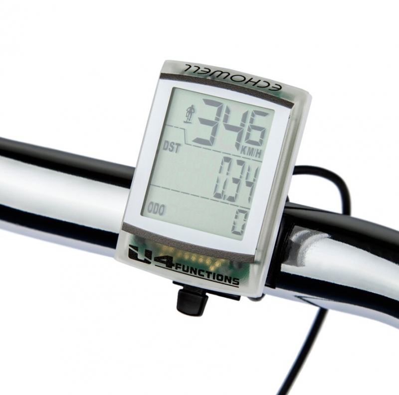 Велокомпьютер U4, 4 функции Белый