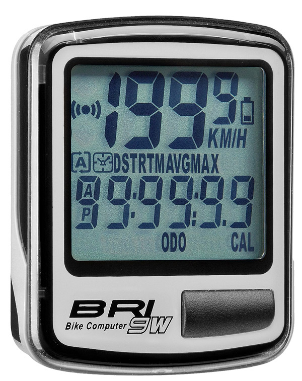 Велокомпьютер BRI-9W, 9 функций, беспроводной Серый