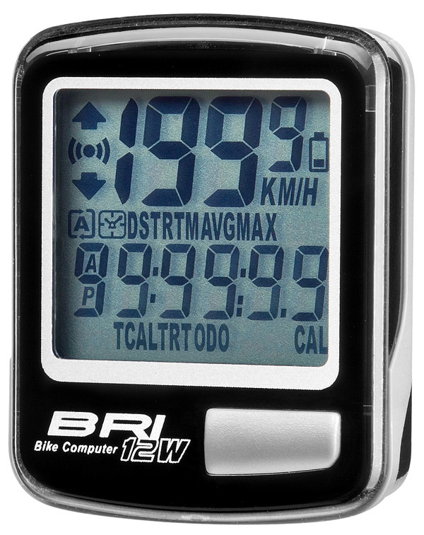 Велокомпьютер BRI-12W черный, беспроводной, 12 функций