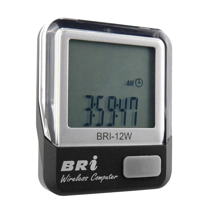 Велокомпьютер BRI-12W серебро, беспроводной, 12 функций