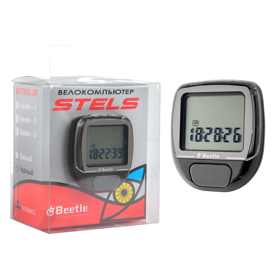 Велокомпьютер BEETLE-1 черный, 5 функций