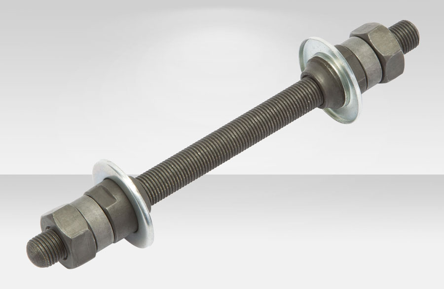 Ось передней втулки 3/8 9 мм х 140 мм с гайками, шайбами и конусами 130160