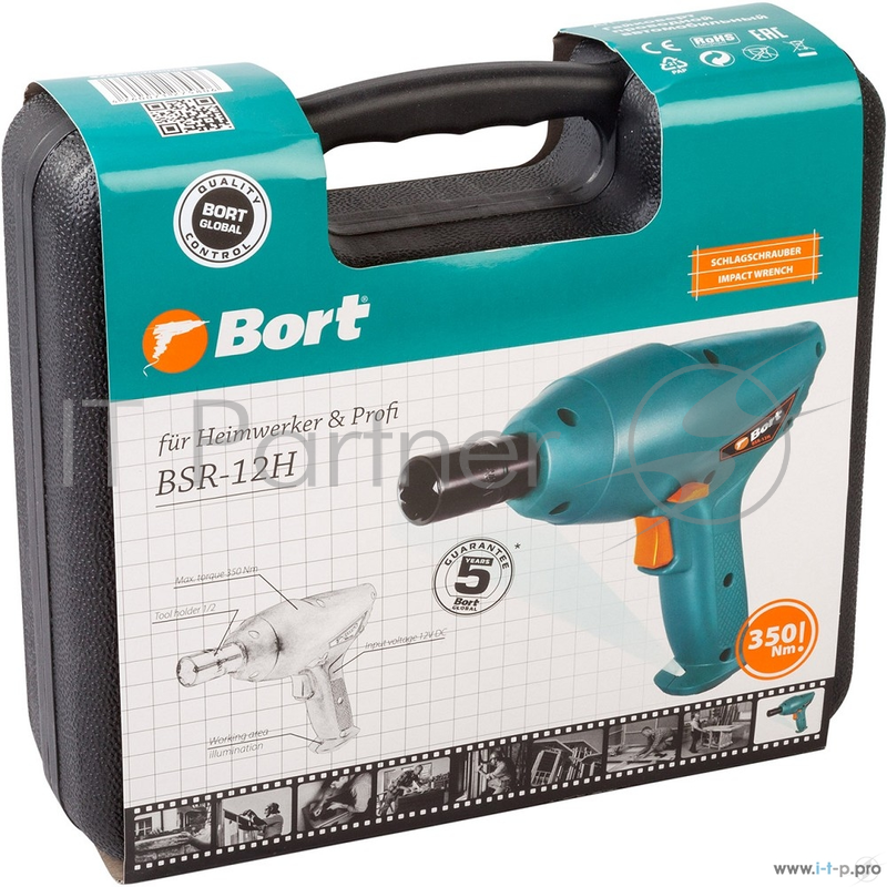 Дрели, Шуруповерты, Гайковерты, Миксеры BORT BSR-12H Гайковерт проводной автомобильный 91275806
