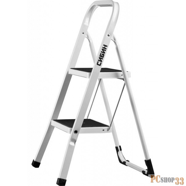 Лестницы, стремянки Лестница-стремянка СИБИН стальная c широкими ступенями, 2 ступени 38807-02_z01