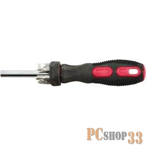 Отвертки КУРС Отвертка 6 CrV бит, прорезиненная ручка с антискользящим покрытием 56238