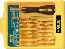 Отвертки FIT IT Отвертка с битами для точных работ, 30 CrV бит, пинцет, в пластиковом футляре 56188