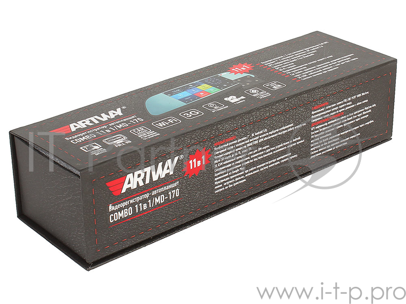 Видеорегистратор-зеркало Artway MD-170 2 камеры, Full HD 30fps, 170 градусов, датчик удара, GPS, 16г