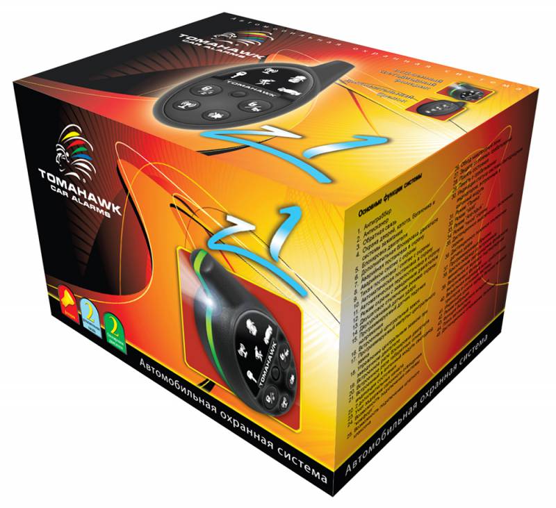 Автосигнализация Tomahawk z-1 с обратной связью брелок без ЖК дисплея