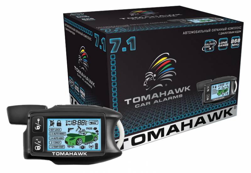 Автосигнализация Tomahawk 7.1 с обратной связью брелок с ЖК дисплеем