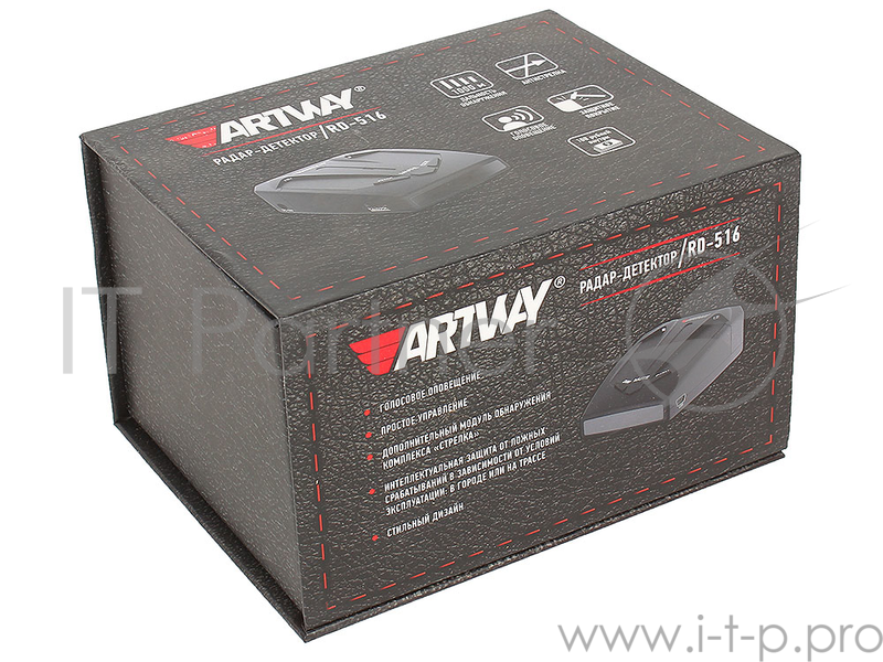 Радар-детектор Artway RD-516 Обнаружение радаров типа Стрелка/Кордон, режим Город/Трасса