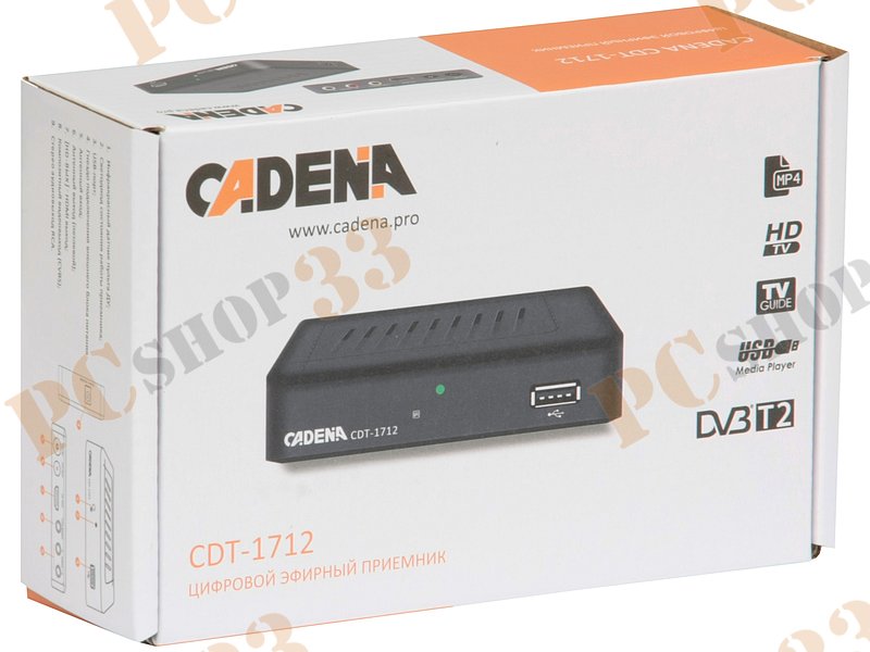 Медиаплеер Cadena CDT-1712 USB, ТВ-тюнер, DVB-T/T2