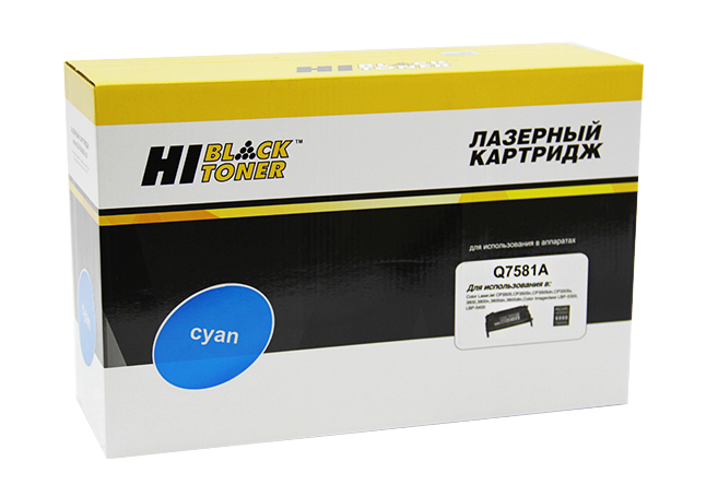 Картридж Hi-Black (HB-Q7581A) для HP CLJ 3800/CP3505/Canon MF8450, Восстановленный, №503A C, 6K