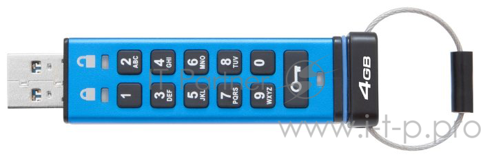 Флеш Диск Kingston 4Gb DataTraveler 2000 Keypad USB 3.0 DT2000/4GB, 256bit AES Hardware Encrypted