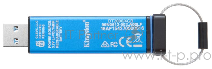 Флеш Диск Kingston 4Gb DataTraveler 2000 Keypad USB 3.0 DT2000/4GB, 256bit AES Hardware Encrypted