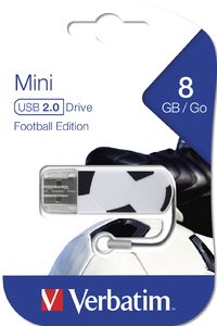 Флеш Диск 8GB VERBATIM Mini Sport Edition, Футбол, 49880, USB 2.0
