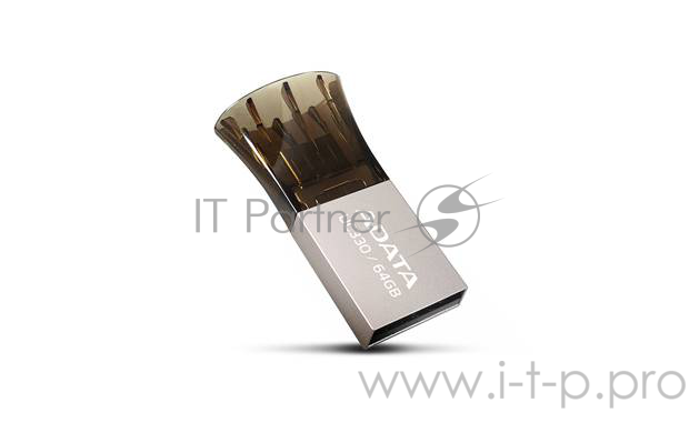 Флеш Диск 8GB A-DATA DashDrive UC330 OTG, USB 2.0/MicroUSB, Серебро/Черный